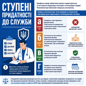 Ступені придатності до військової служби за наслідками проходження комісії