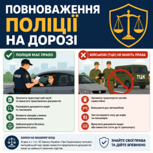 Пределы полномочий полиции и ТЦК при остановке автомобиля