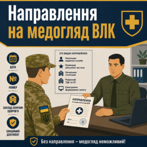 Порядок видачі направлення на медичний огляд ВЛК для військовослужбовців та військовозобов'язаних