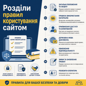 Обязательная структура разделов документа «условия использования сайта» для онлайн-платформы