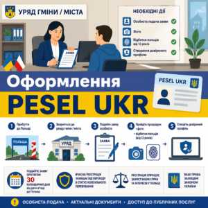 Порядок подання заяви на отримання PESEL UKR в ужонді