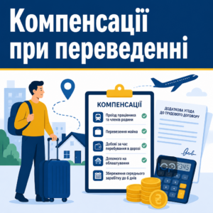 Оформлення компенсацій та виплат працівникові при переведенні під час релокації