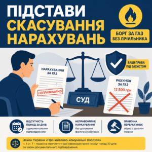 Обжалование неправомерного начисления задолженности за газ без счетчика в суде