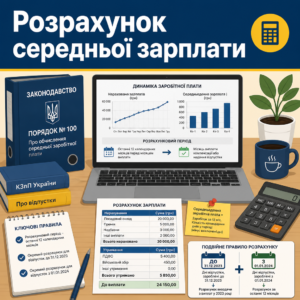 Розрахунок відпускних 2025 та компенсації за невикористану відпустку за Порядком 100