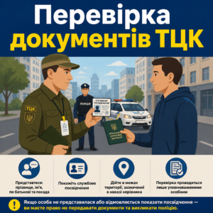 Перевірка військово-облікових документів уповноваженими представниками ТЦК та поліцією