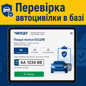 Перевірка поліса ОСЦПВ у базі МТСБУ за номерним знаком та VIN-кодом