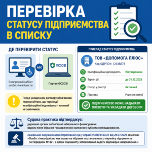 Перевірка статусу постачальника допоміжних засобів у реєстрі