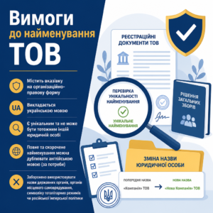 Перевірка унікальності найменування та зміна назви юридичної особи ТОВ