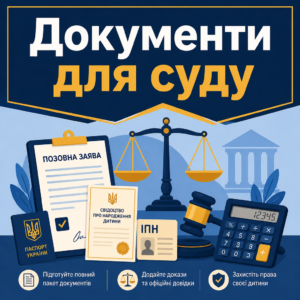 Підготовка документів для суду про стягнення аліментів