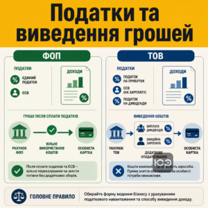 Сравнение налогов и вывод прибыли для ФОП и ООО