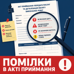 Акт приема-передачи услуг и детализация объема выполненных работ