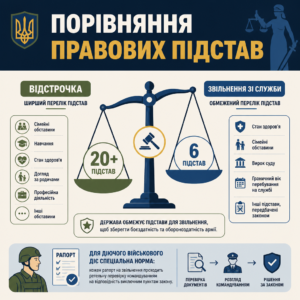 Сравнение оснований для отсрочки и освобождения с военной службы