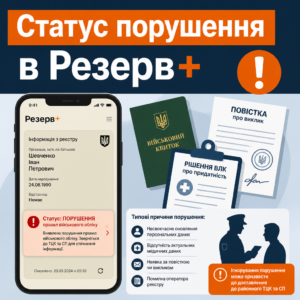 Отметка о нарушении воинского учета в приложении Резерв+