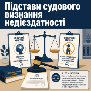 Правові критерії визнання особи недієздатною через суд