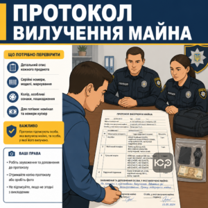 Правильне внесення зауважень та деталей у протокол коли поліція вилучила речі