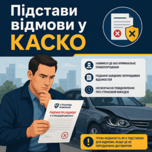 Аналіз підстав для відмови у виплаті КАСКО за договором страхування