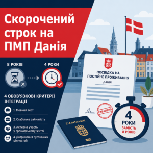 Прискорене оформлення посвідки на постійне проживання в Данії за 4 роки