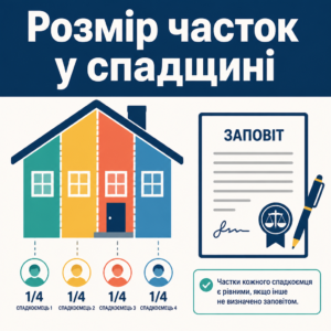 Розмір часток спадкоємців за законом та заповітом