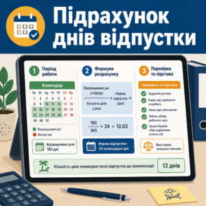 Розрахунок днів компенсації за невикористану відпустку пропорційним методом