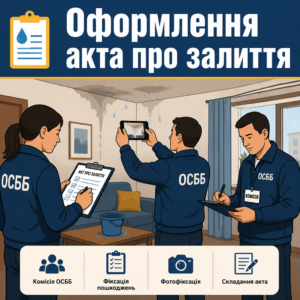 составление акта о затоплении квартиры комиссией ОСББ для возмещения ущерба