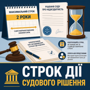 Строк дії рішення суду про недієздатність особи