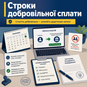 Строк добровільної сплати боргу та перевірка реквізитів платежу
