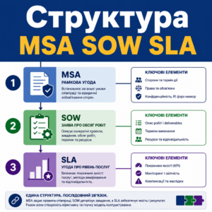 Графическая схема разработка договора MSA и его связь с SOW