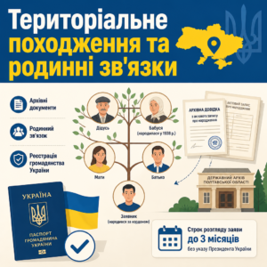 Реєстрація та набуття громадянства України за територіальним походженням