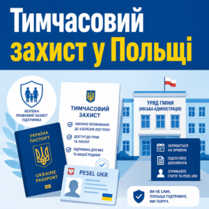 Оформлення статусу тимчасового захисту та PESEL UKR у Польщі