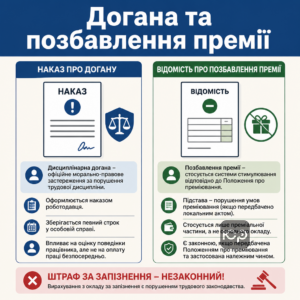 Відмінність між дисциплінарною доганою та штрафом за запізнення