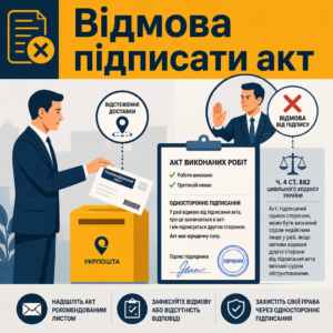 Отказ подписать акт и порядок одностороннего подписания по ГКУ