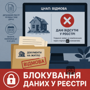 Відмова ЦНАП зруйноване житло через відсутність даних у реєстрі