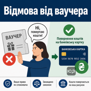 Право споживача відмовитися від ваучера та отримати повернення грошей за квиток
