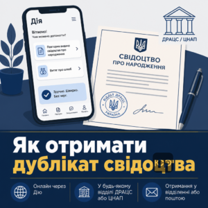 Відновлення документів РАЦС через Дію або ЦНАП