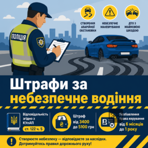 Административная ответственность за дрифт и создание аварийной обстановки