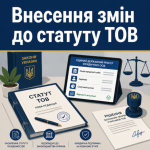 Внесення змін до статуту ТОВ та оновлення відомостей юридичної особи