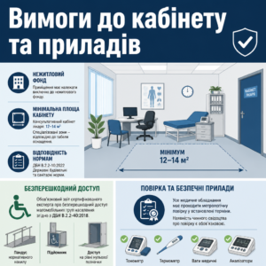 Вимоги до приміщення медичного центру та метрологічної повірки обладнання