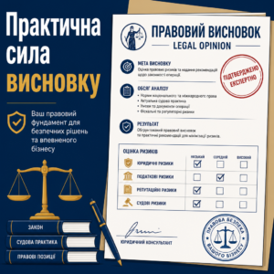 письмовий юридичний висновок legal opinion для оцінки ризиків