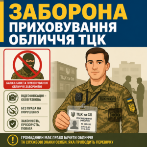 Запрет на балаклавы и сокрытие лица во время мобилизационных мероприятий ТЦК