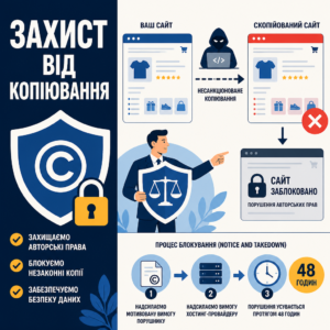 Захист авторських прав та блокування незаконно скопійованого веб-сайту