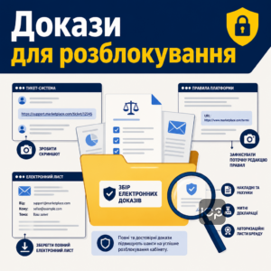 Збір електронних доказів для розблокування кабінету на маркетплейсі