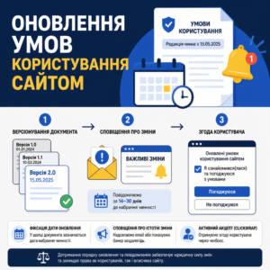 Порядок изменения редакций и обновления документа «условия использования сайта»