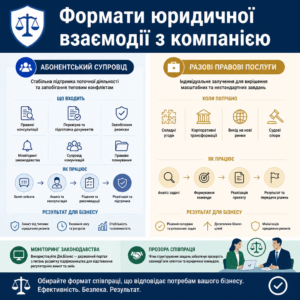 Розмежування абонентського обслуговування підприємств та разових правових послуг