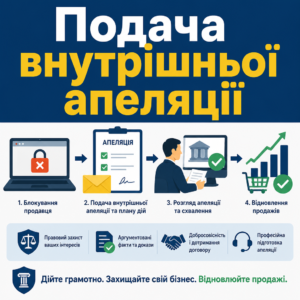 Апеляція блокування маркетплейс та відновлення продажів продавця