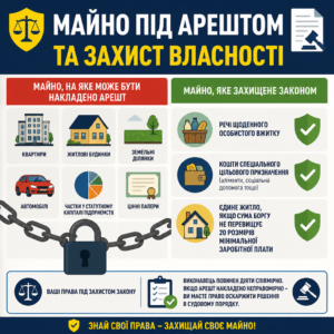Перелік майна боржника яке підлягає арешту виконавицею службою та заходи захисту власності