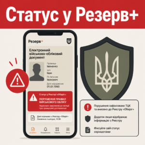 Красный статус в Резерв+ без протокола