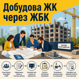 Алгоритм добудови проблемного ЖК інвесторами через житлово-будівельний кооператив