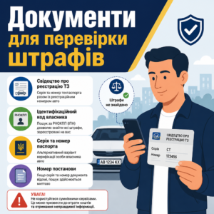 перевірити штрафи по номеру авто за документами власника