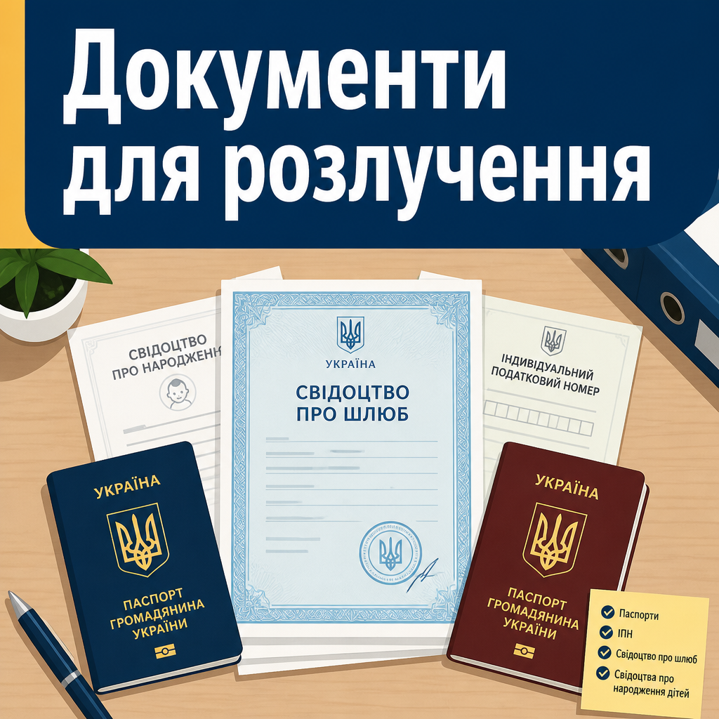 документи та позовна заява про розірвання шлюбу