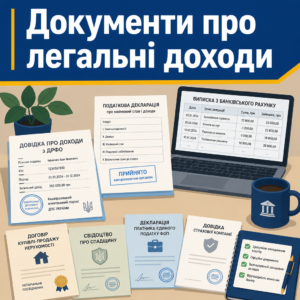 офіційні документи про джерело походження коштів